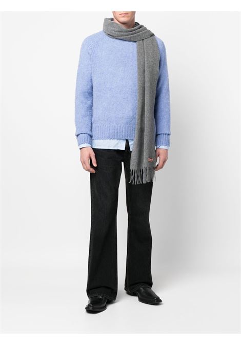 sciarpa con frange skinny unisex grigia ACNE STUDIOS | CA0218990